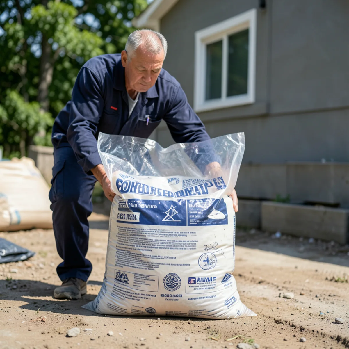 Bedding sealed inside heavy clear plastic contractor bag for hot-cycle laundering