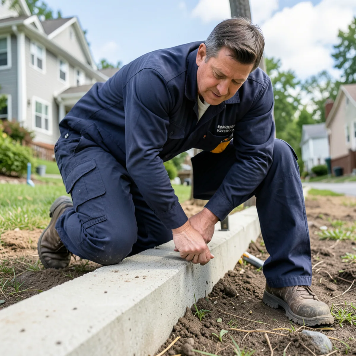 Liquid pest barrier application along vinyl siding foundation in Stockbridge GA